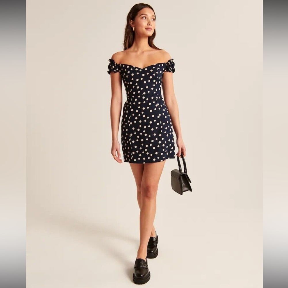 Abercrombie Polka Dot Off-Shoulder Dress